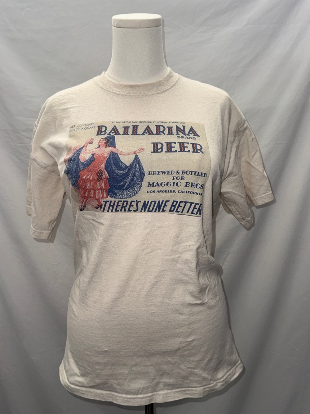 Vintage Style Bailarina Beer Los Angeles Brewery Graphic Tee Gildan M